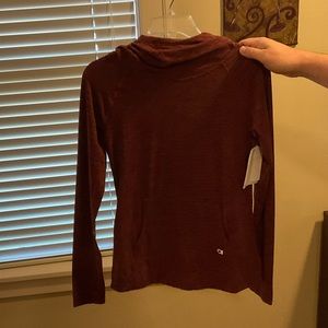 GAP, light weight hooded jacket, red and black striped, Adult: XS